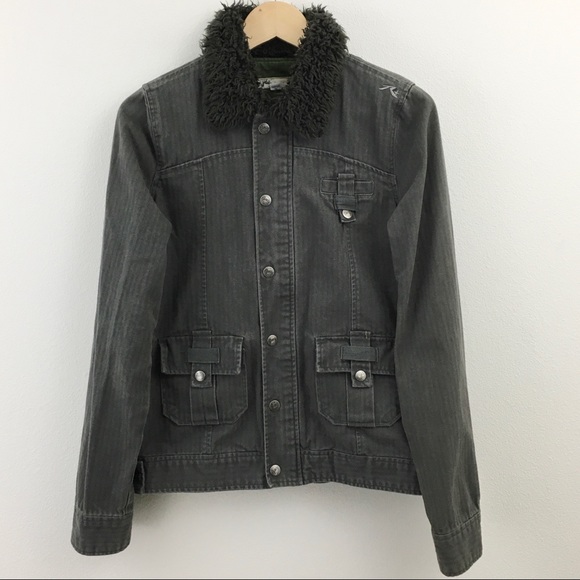 Faux Fur Collar Denim Jacket - Picture 1 of 14